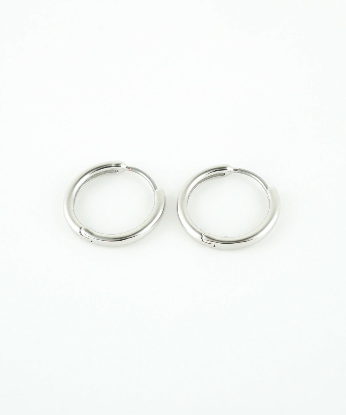 14mmシンプルスリムフープステンレスポストピアス