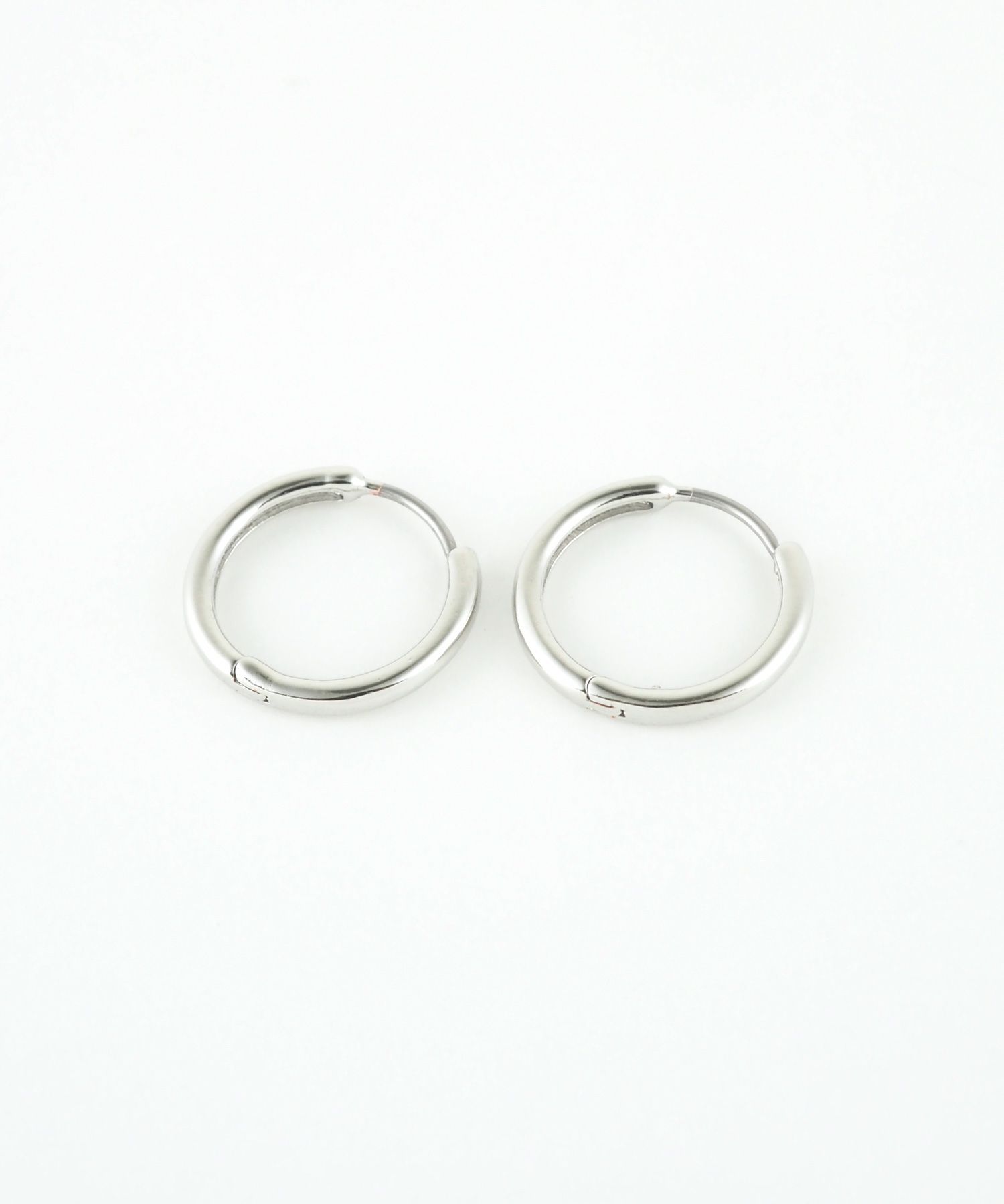 14mmシンプルスリムフープステンレスポストピアス