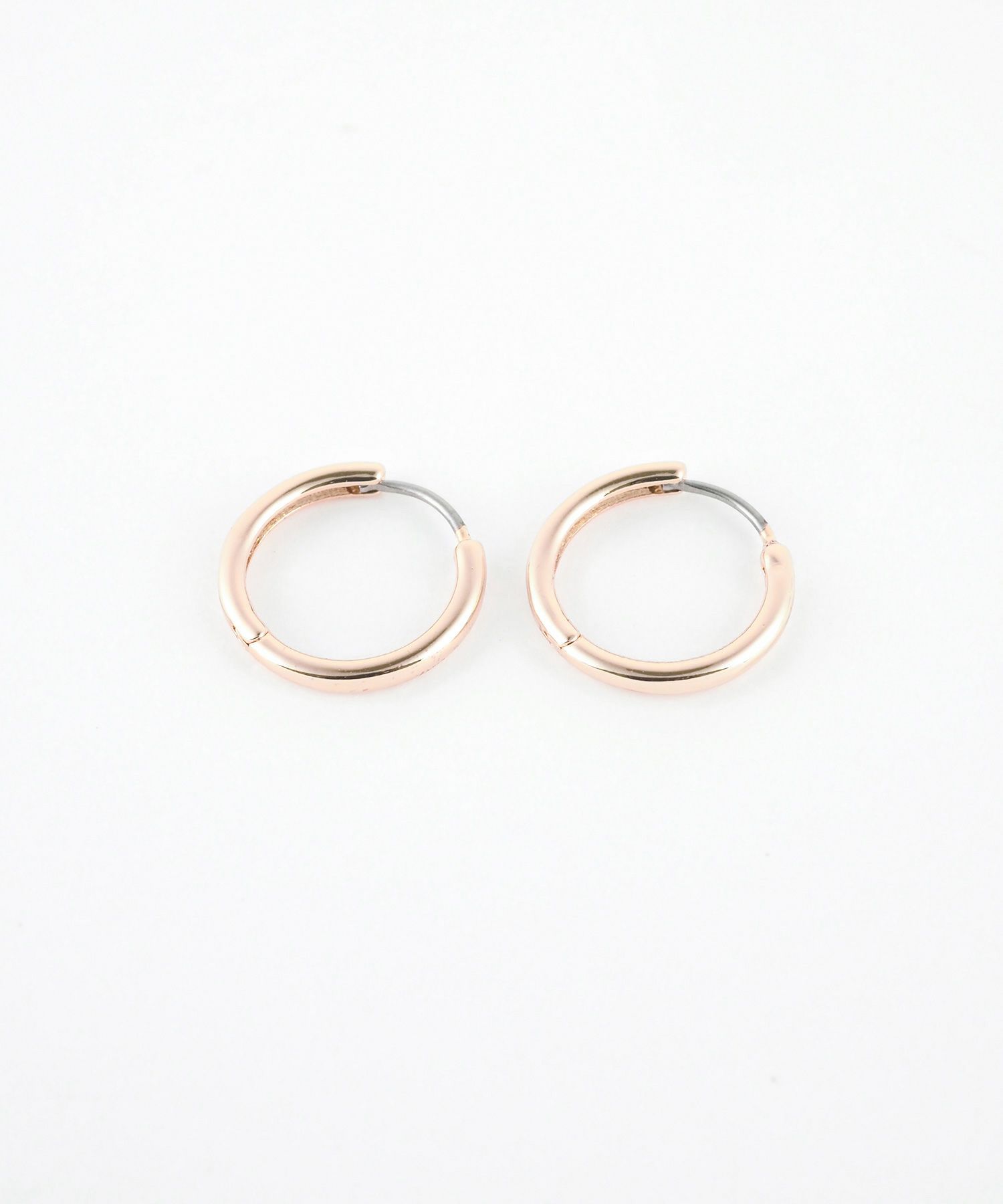 14mmシンプルスリムフープステンレスポストピアス