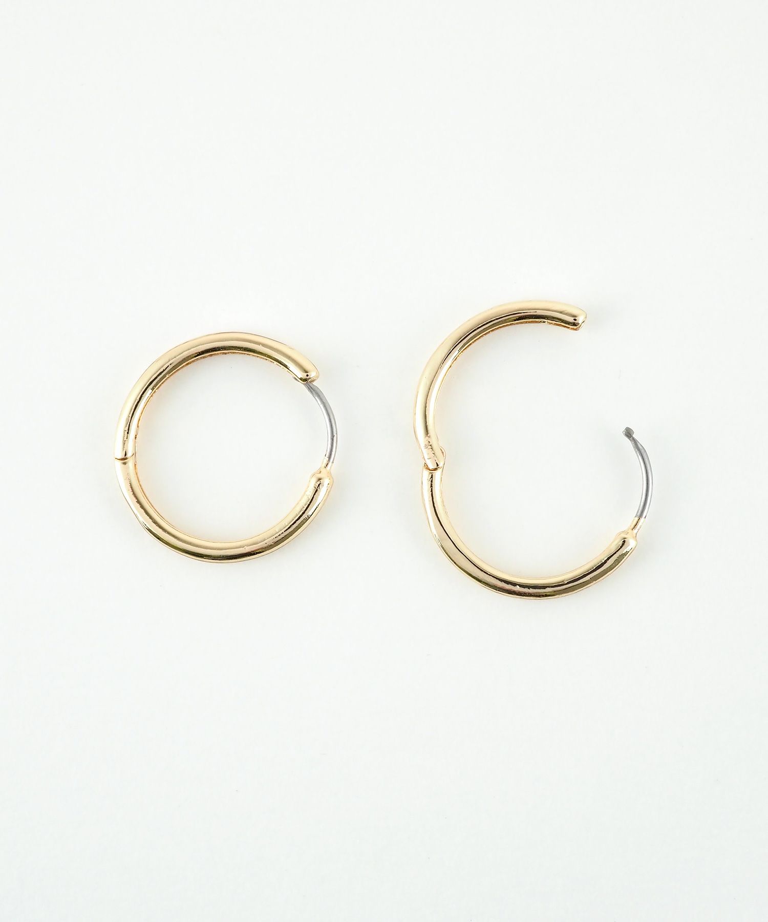 21mmシンプルスリムフープステンレスポストピアス