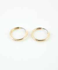 21mmシンプルスリムフープステンレスポストピアス