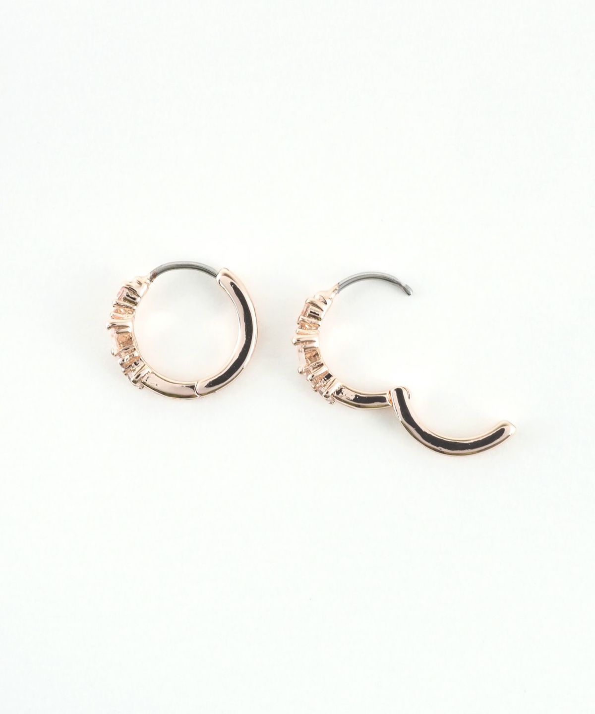 バゲットキュービックフープステンレスポストピアス