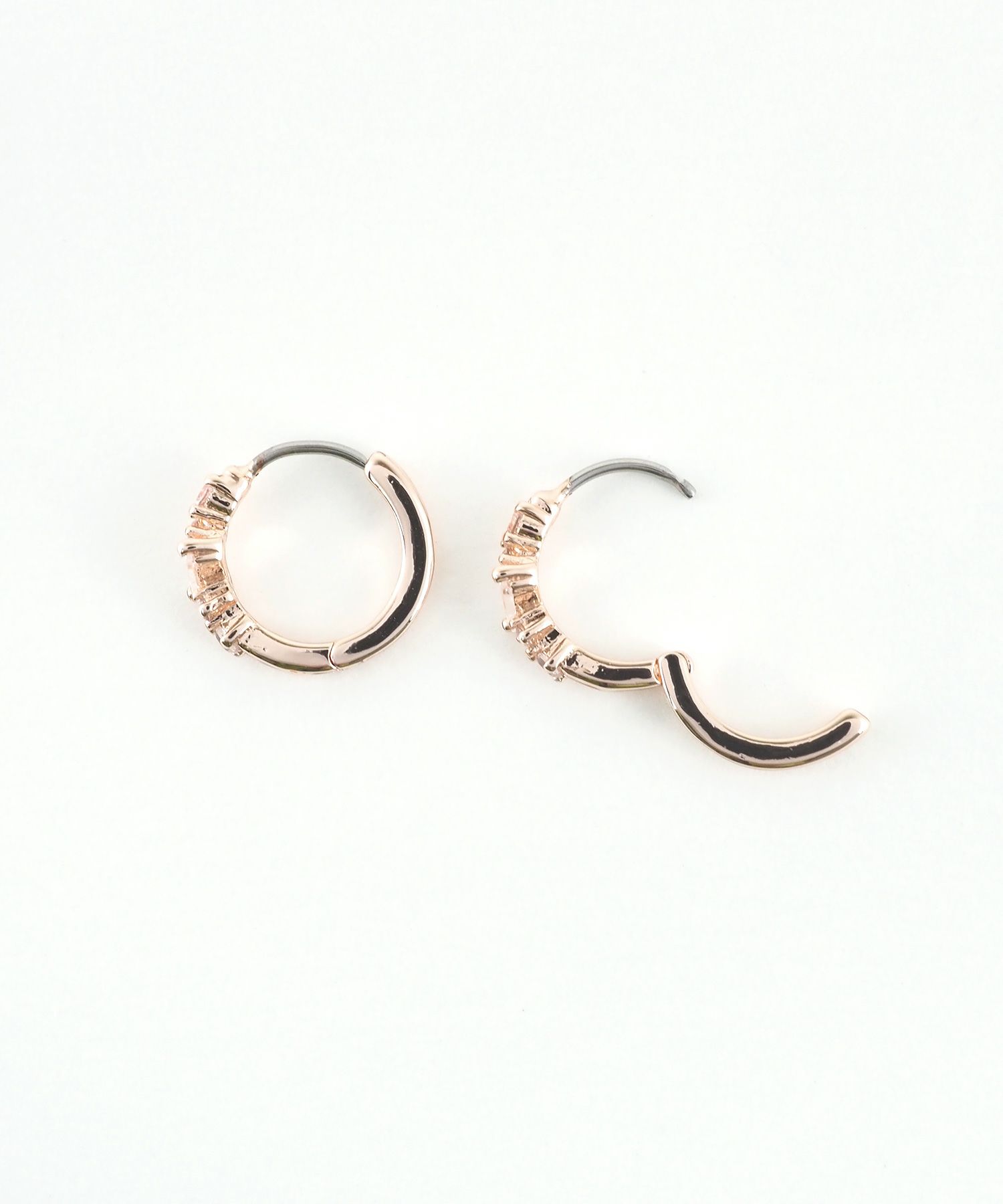 バゲットキュービックフープステンレスポストピアス