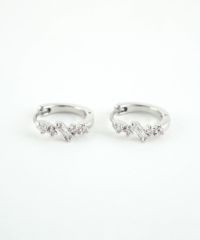 バゲットキュービックフープステンレスポストピアス