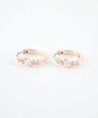 バゲットキュービックフープステンレスポストピアス