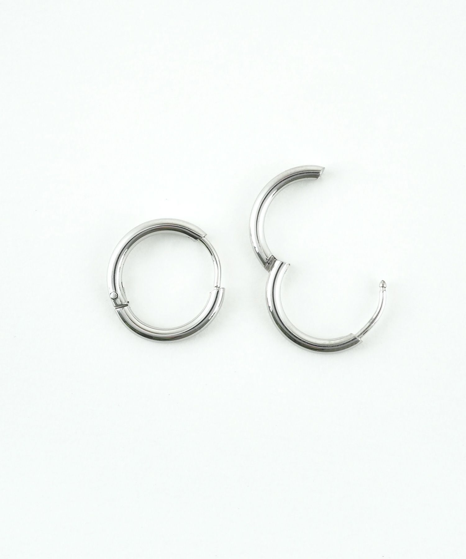 13mmシンプルスリムステンレスフープワンタッチピアス