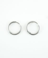 15mmシンプルスリムステンレスフープワンタッチピアス