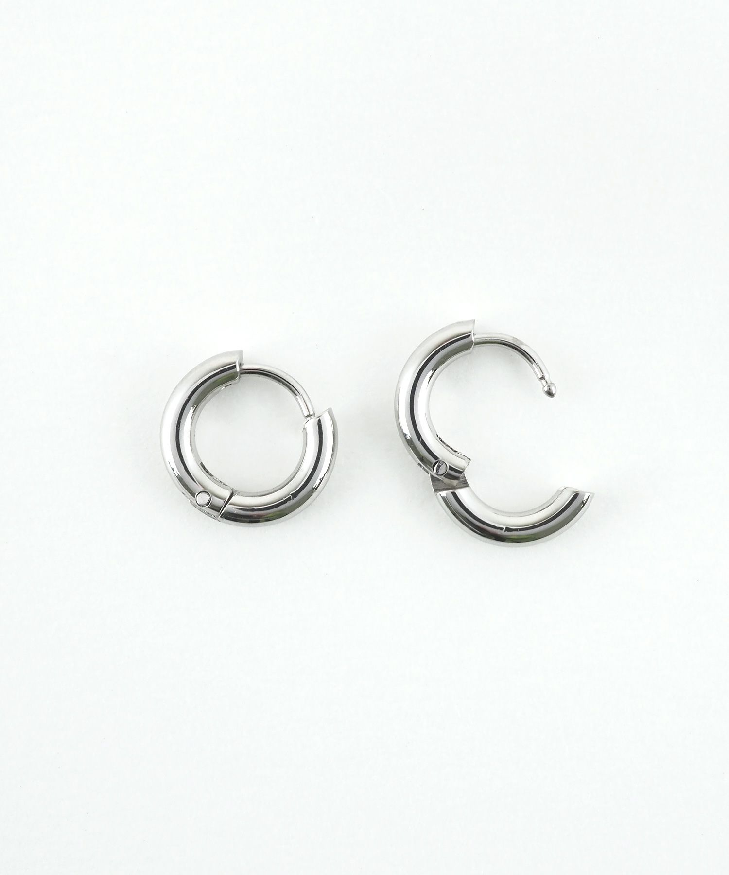 10mmシンプルステンレスフープワンタッチピアス