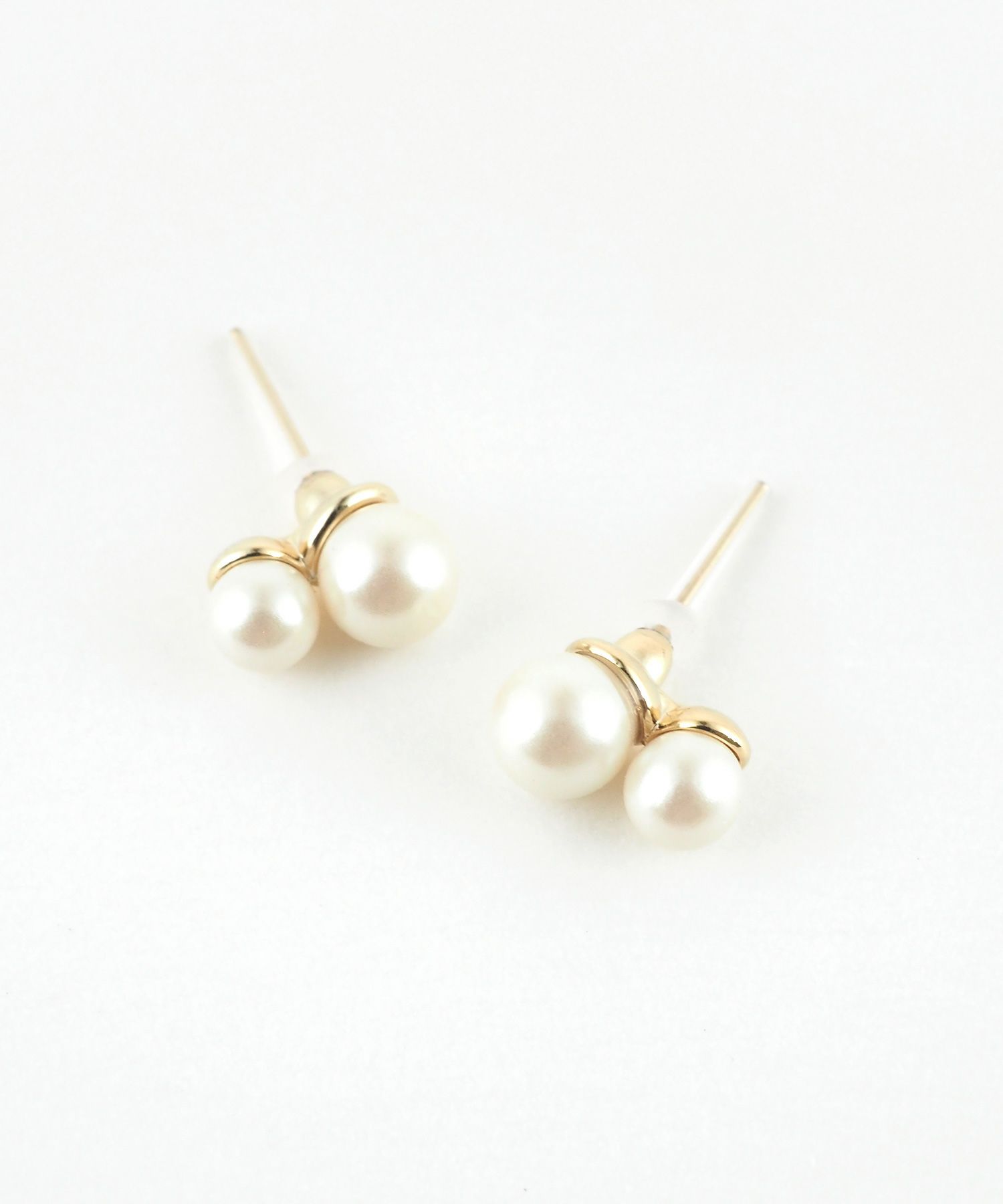 ツインパール樹脂コーティングポストピアス【ISS】