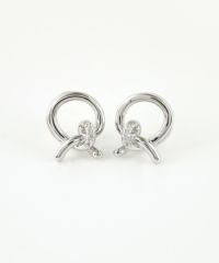 スリークノットラウンドメタルイヤリング