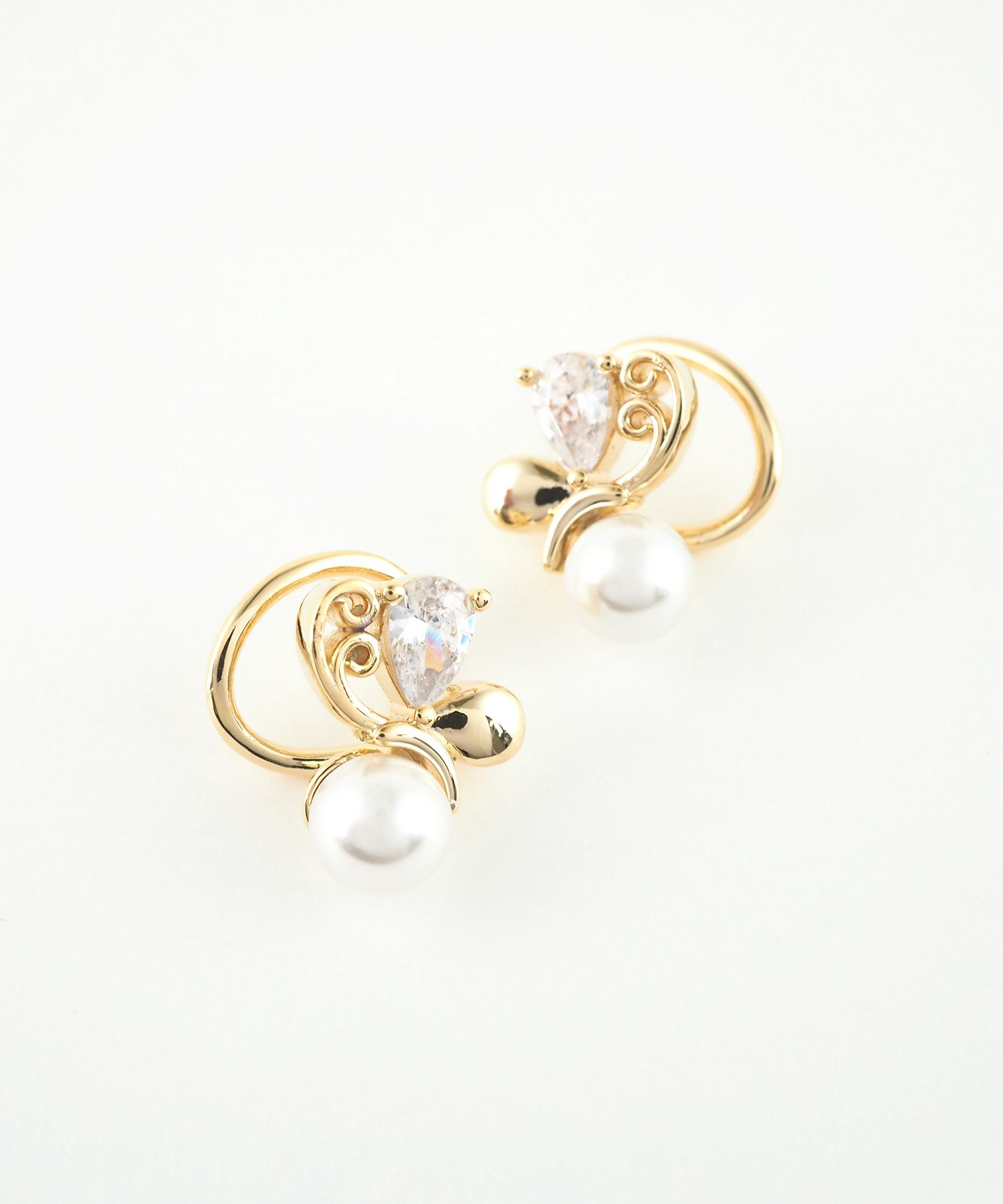 パピヨンエパールラウンドメタルイヤリング