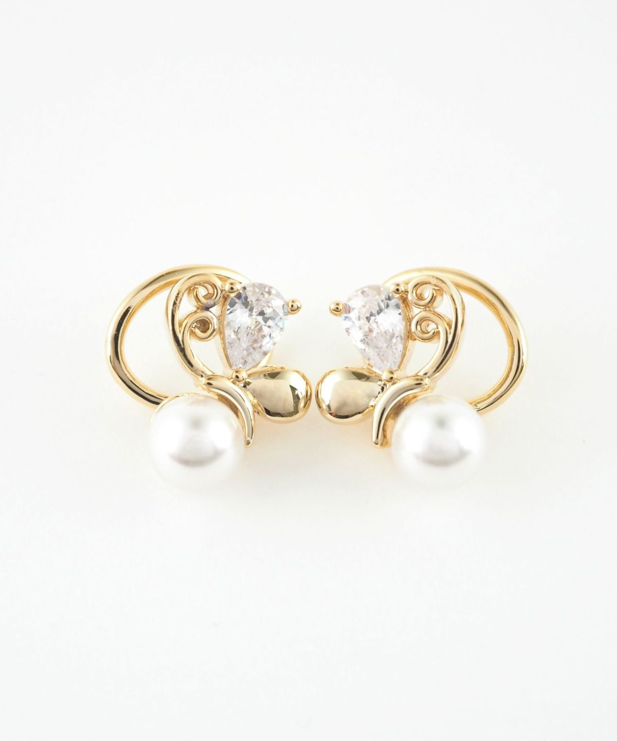 パピヨンエパールラウンドメタルイヤリング