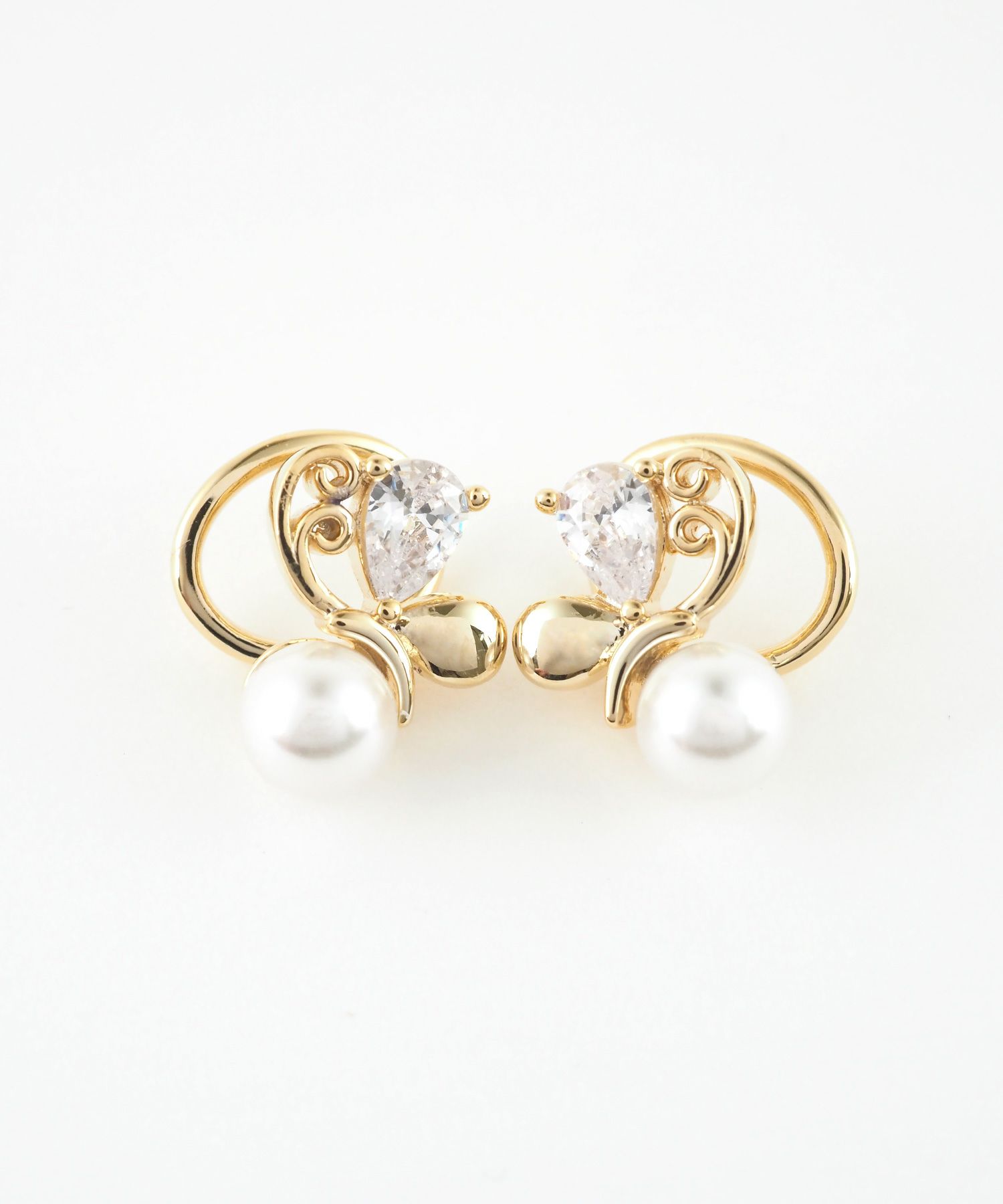 パピヨンエパールラウンドメタルイヤリング