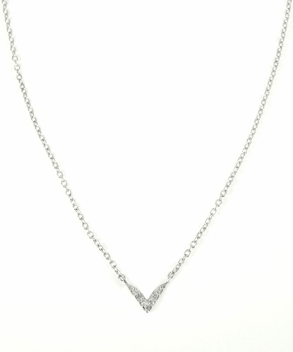 [SV925]Vモチーフメレダイヤモンドプチペンダント