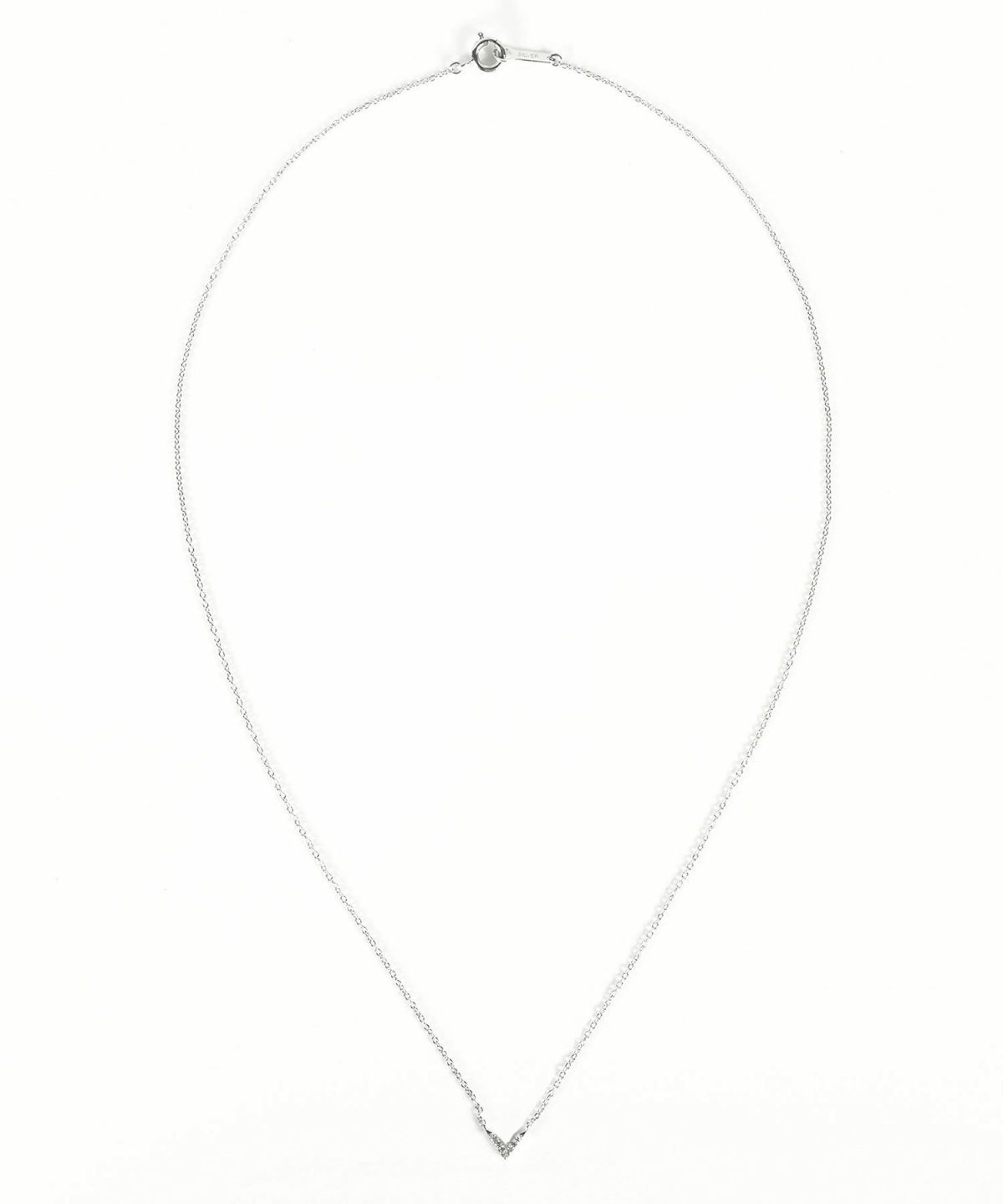 [SV925]Vモチーフメレダイヤモンドプチペンダント