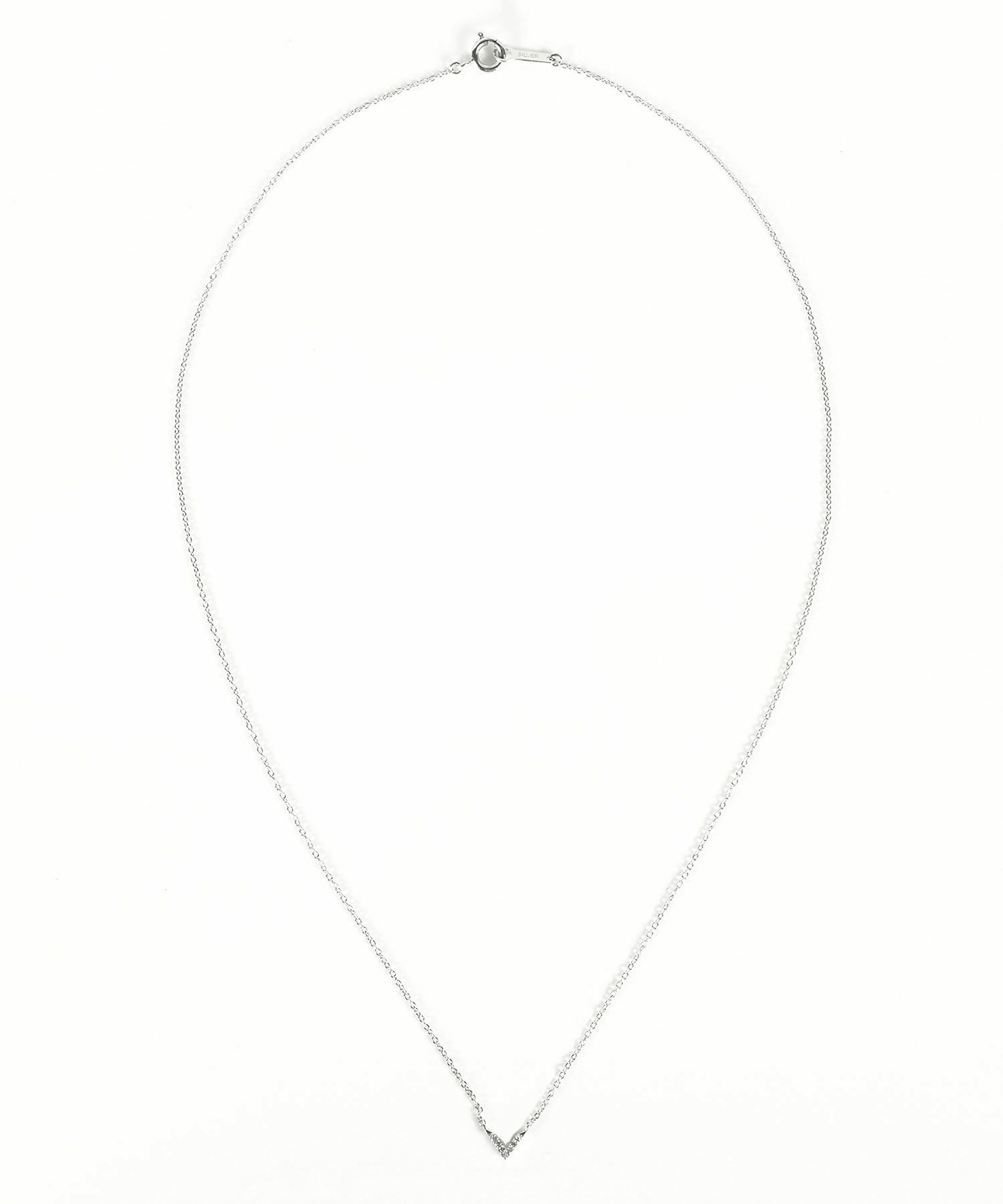 [SV925]Vモチーフメレダイヤモンドプチペンダント