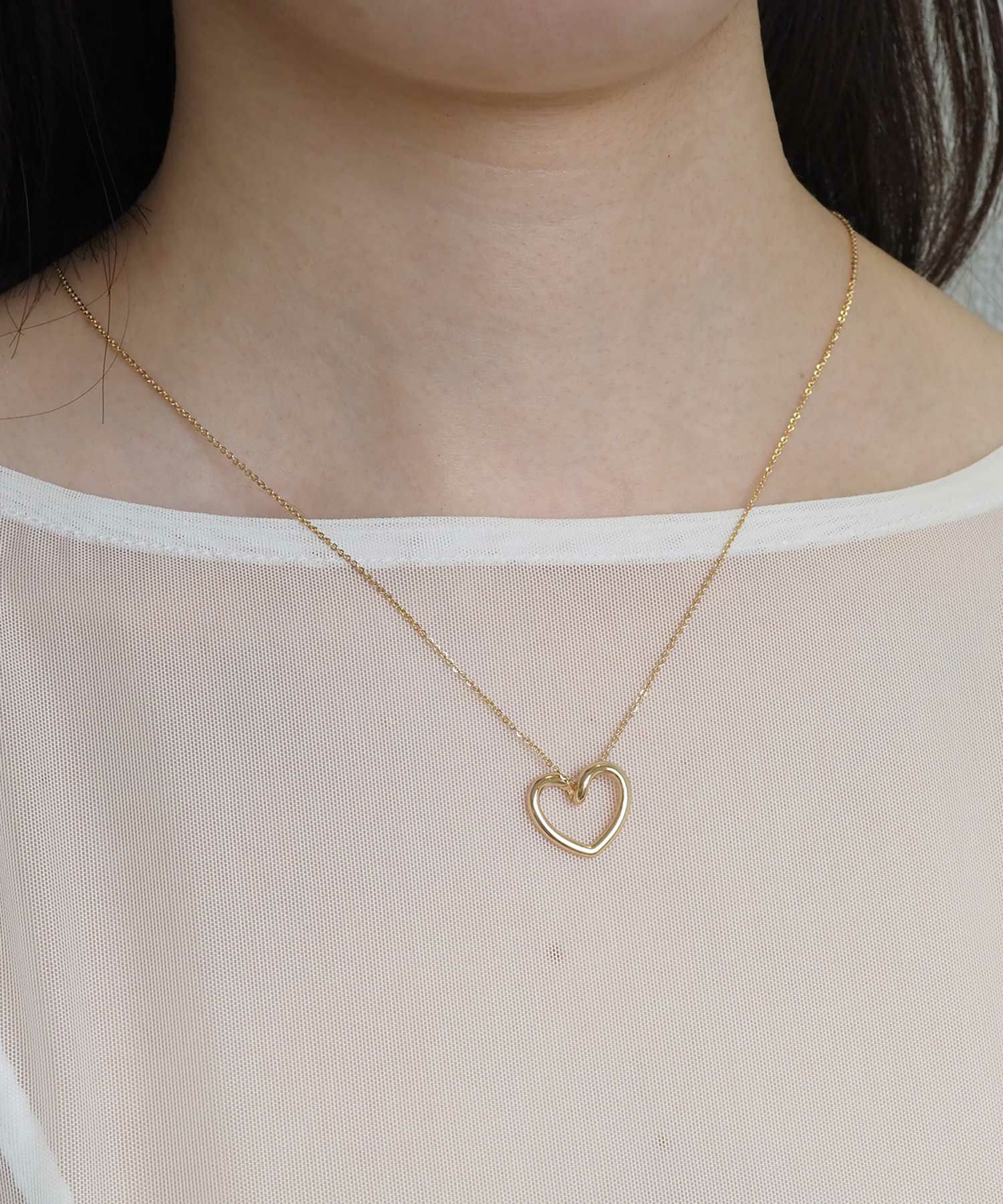 ハートフレームマグネットネックレス