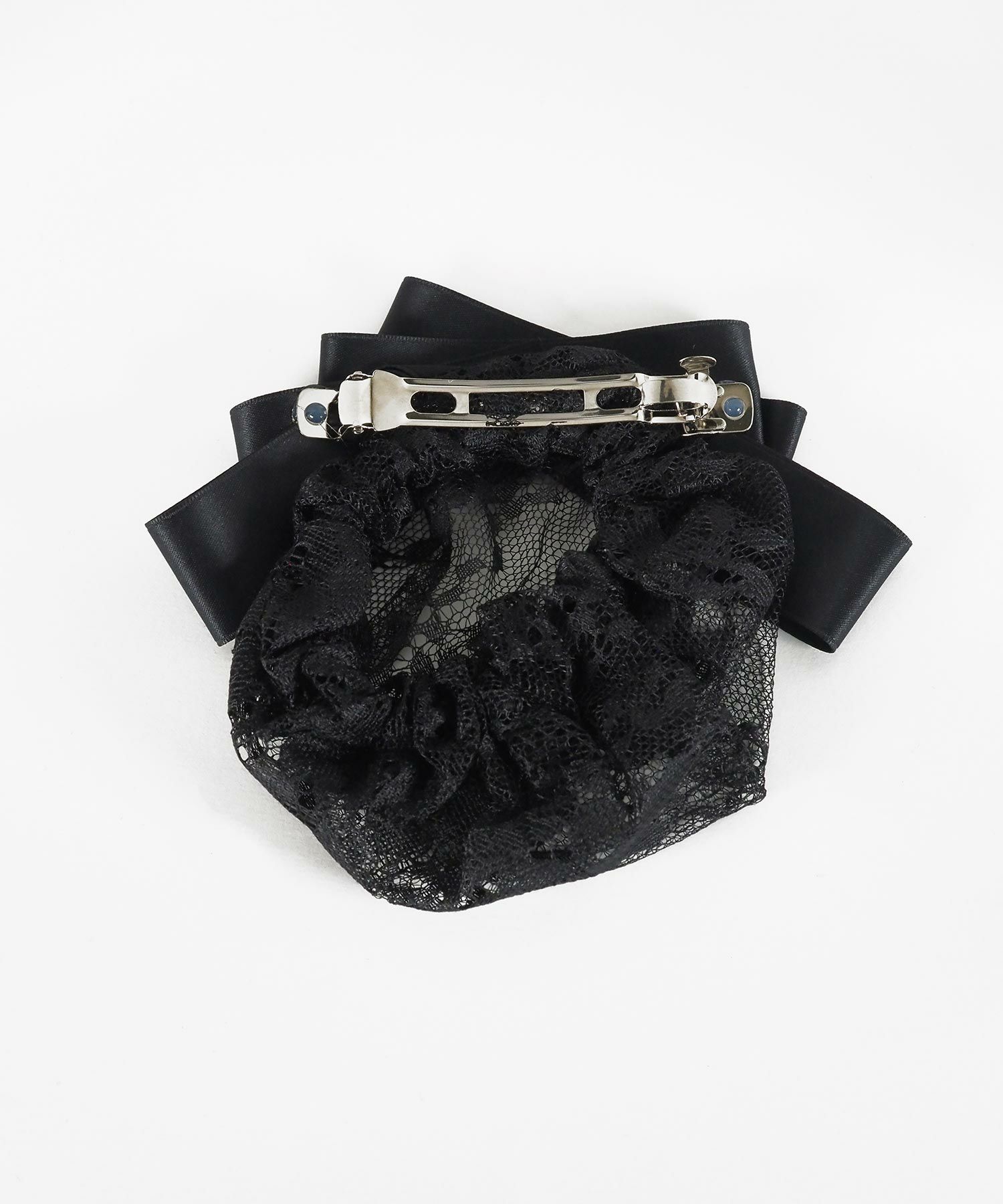 レースネット付クロスリボンバレッタ