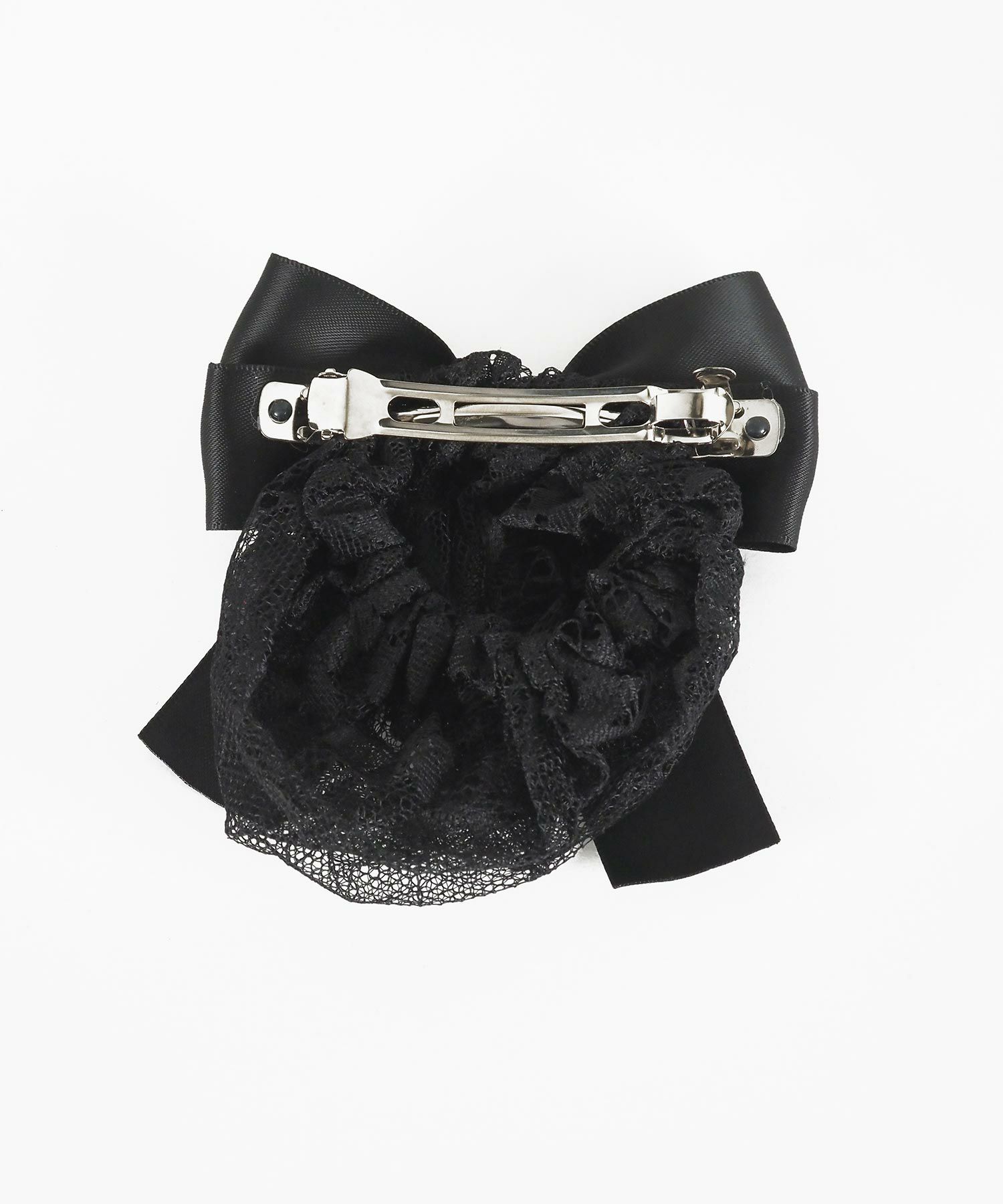 レースネット付テールリボンバレッタ