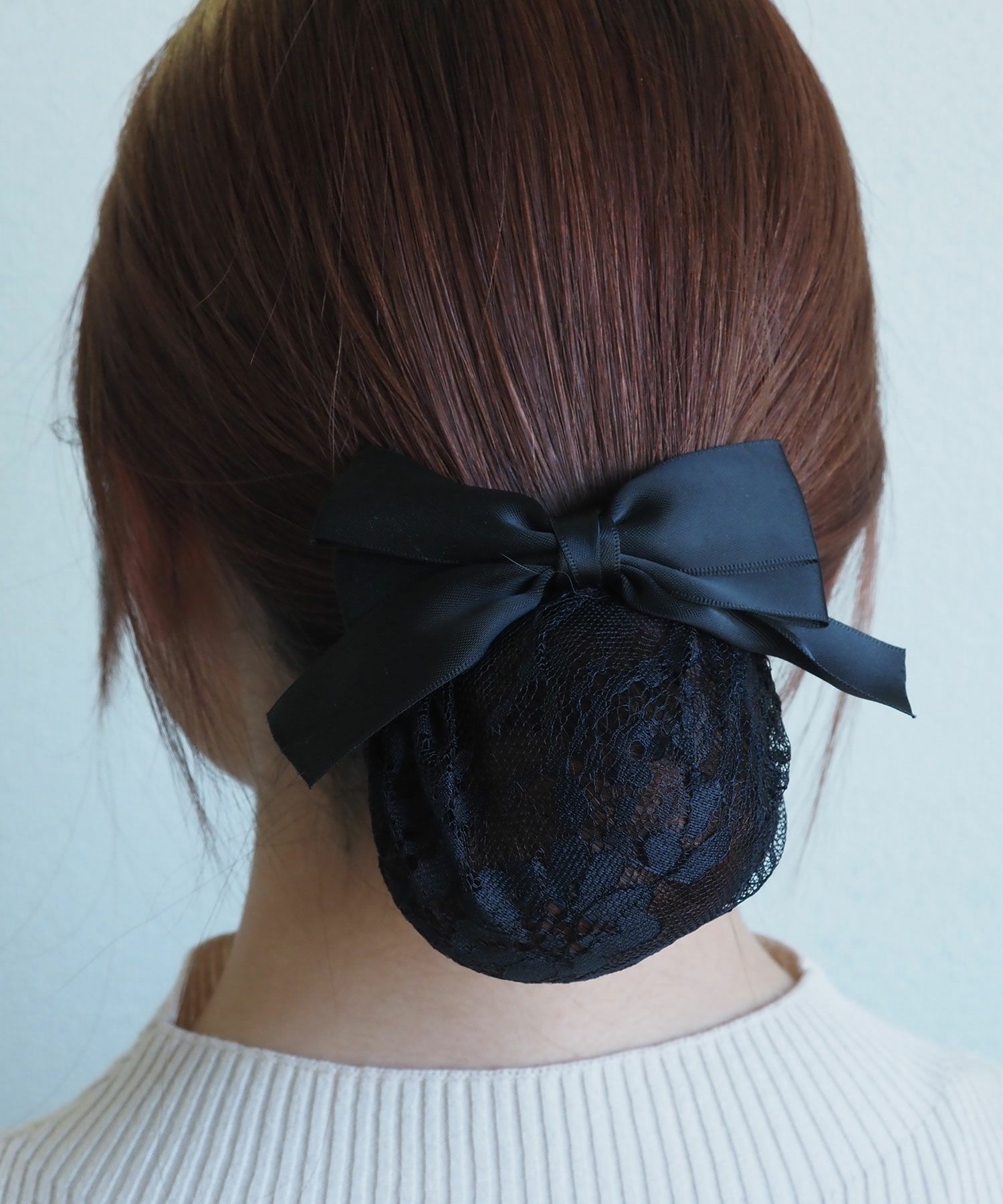 レースネット付テールリボンバレッタ