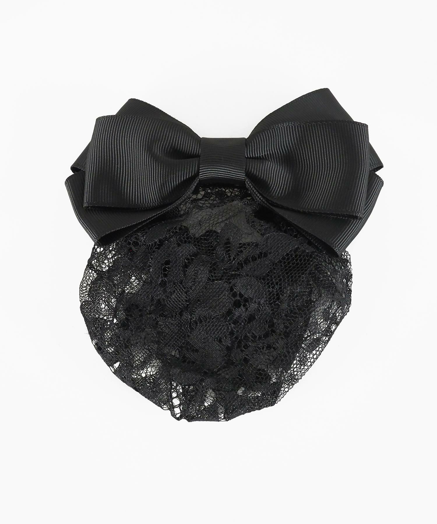 レースネット付レイヤードリボンバレッタ