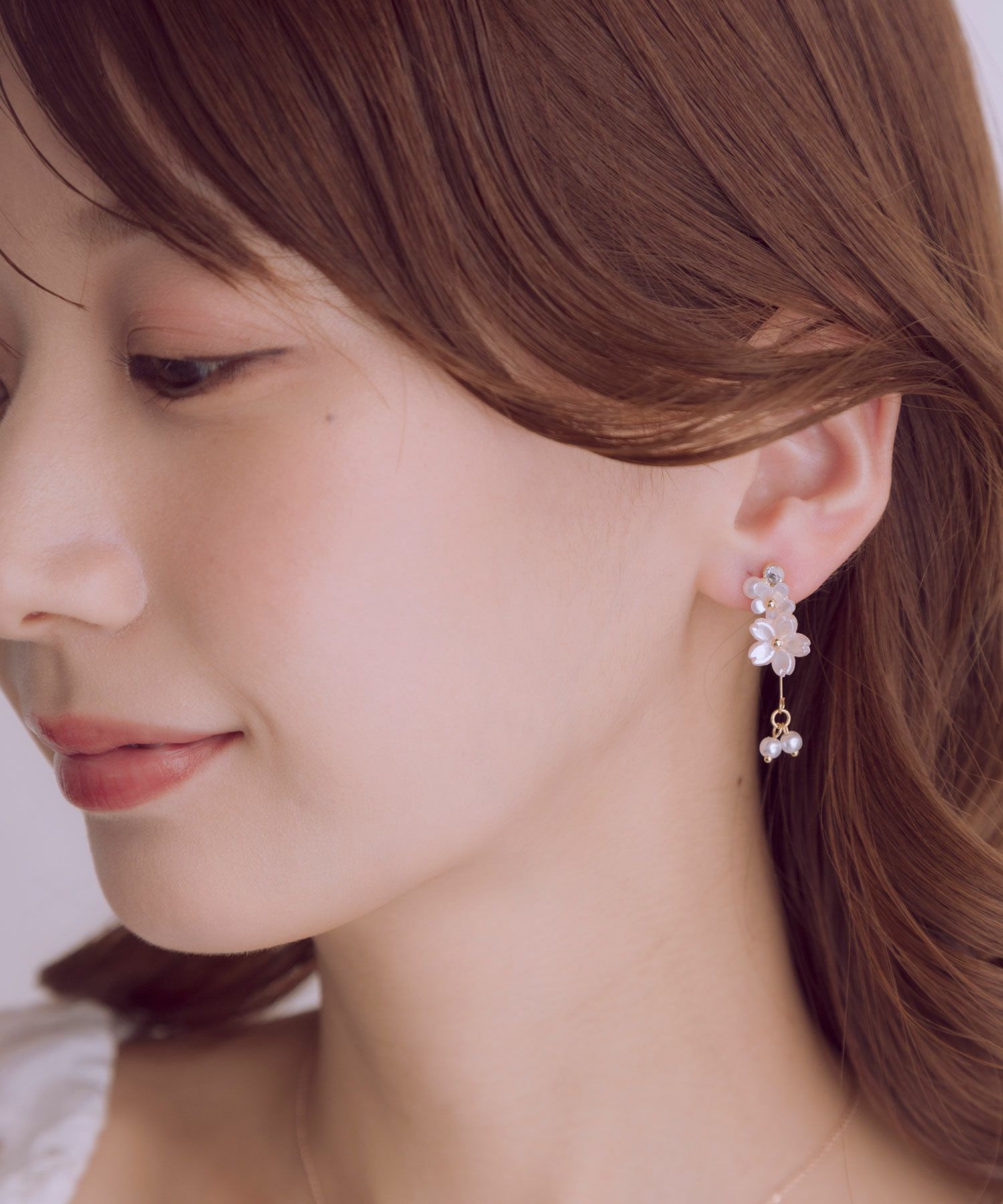 SAKURAパールチタンポストピアス