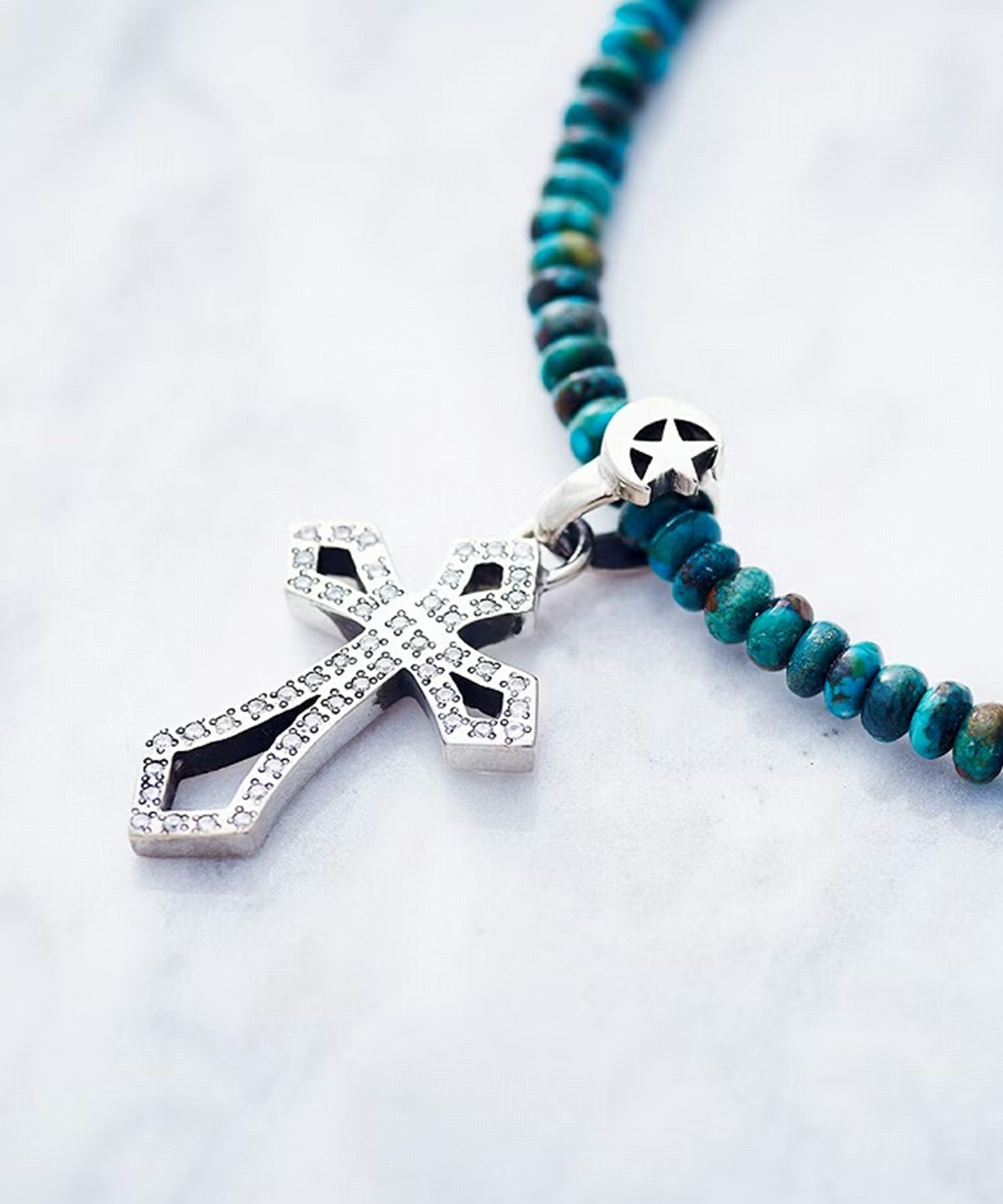 EL MARターコイズクロスネックレス【Crescent Luna】