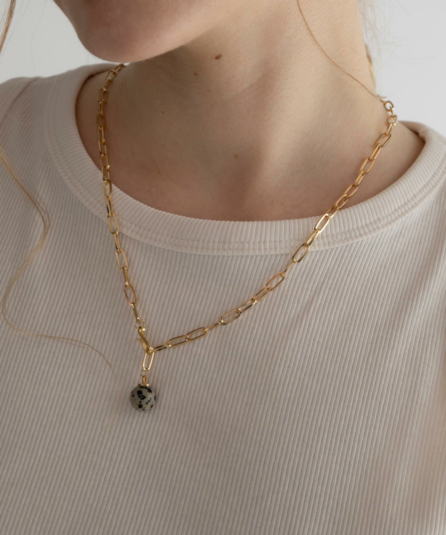 ストーンチェーンネックレス【MUK blossom stone】