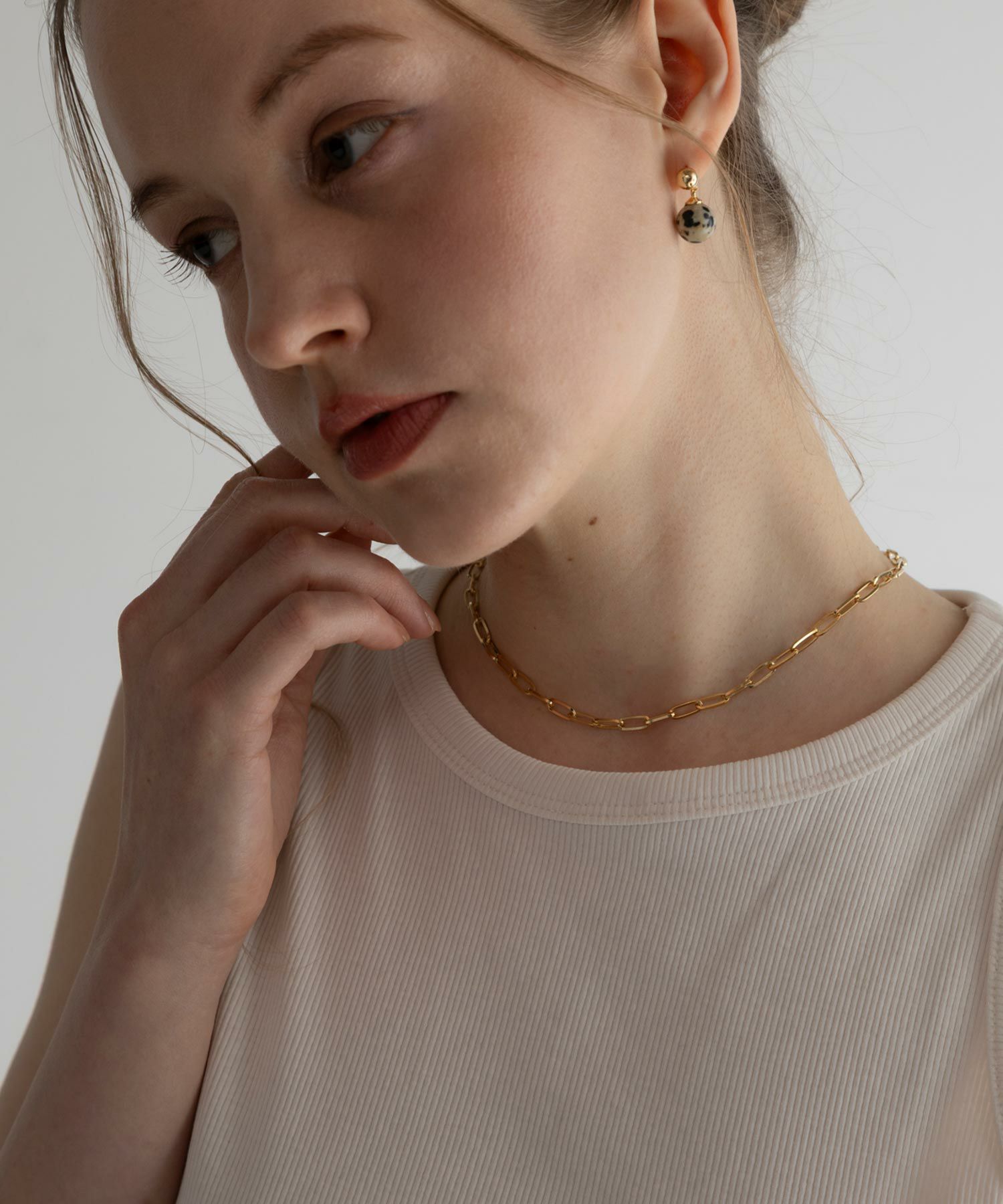 ストーンチェーンネックレス【MUK blossom stone】