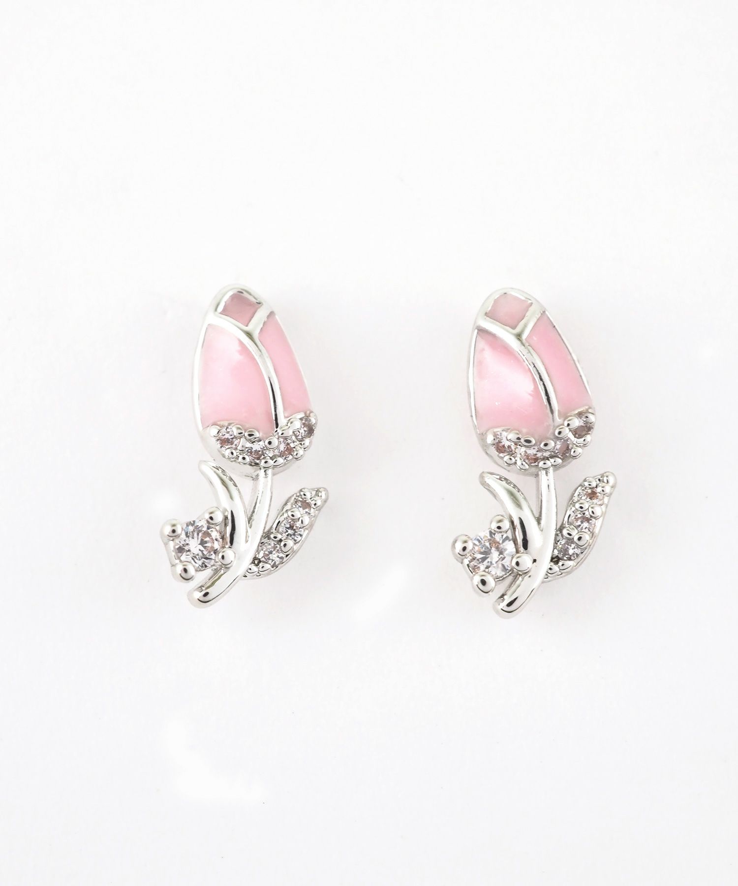 チューリップジルコニアステンレスポストピアス