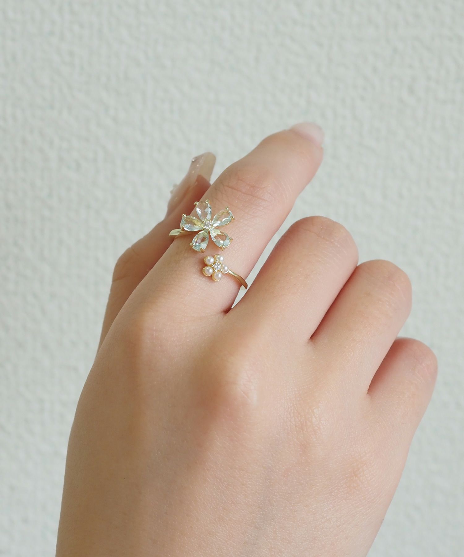 キュービック＆パールフラワーオープンリング | 【公式】MUK ONLINE