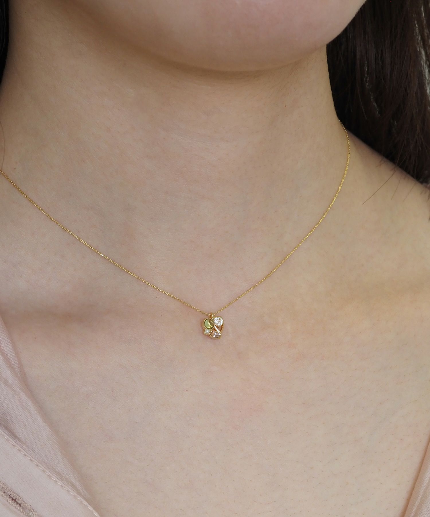 ナチュラルストーンチェリーブロッサムグロウネックレス【MUK Dreamy stone】