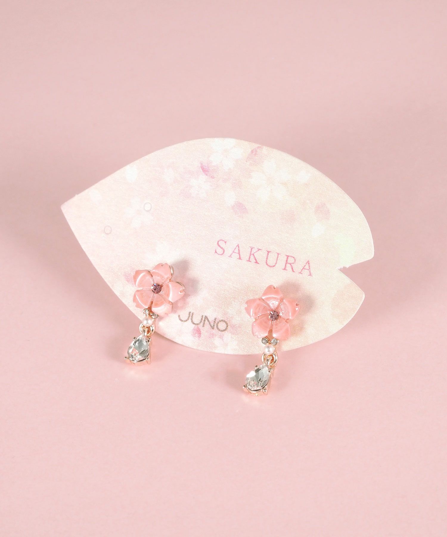 サクラドロップビジューチタンポストピアス