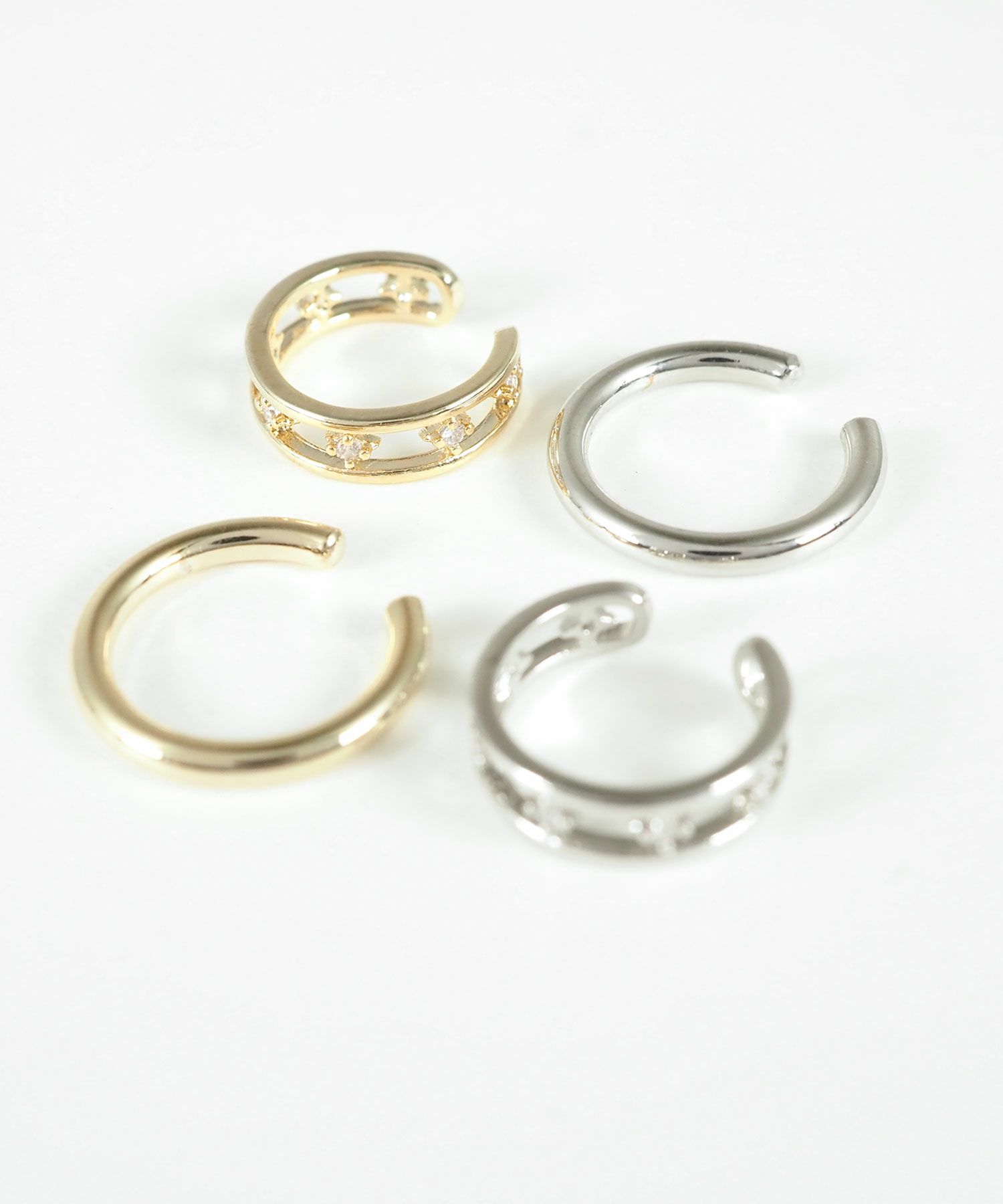 クラシカルビジュー×メタルセットイヤーカフ