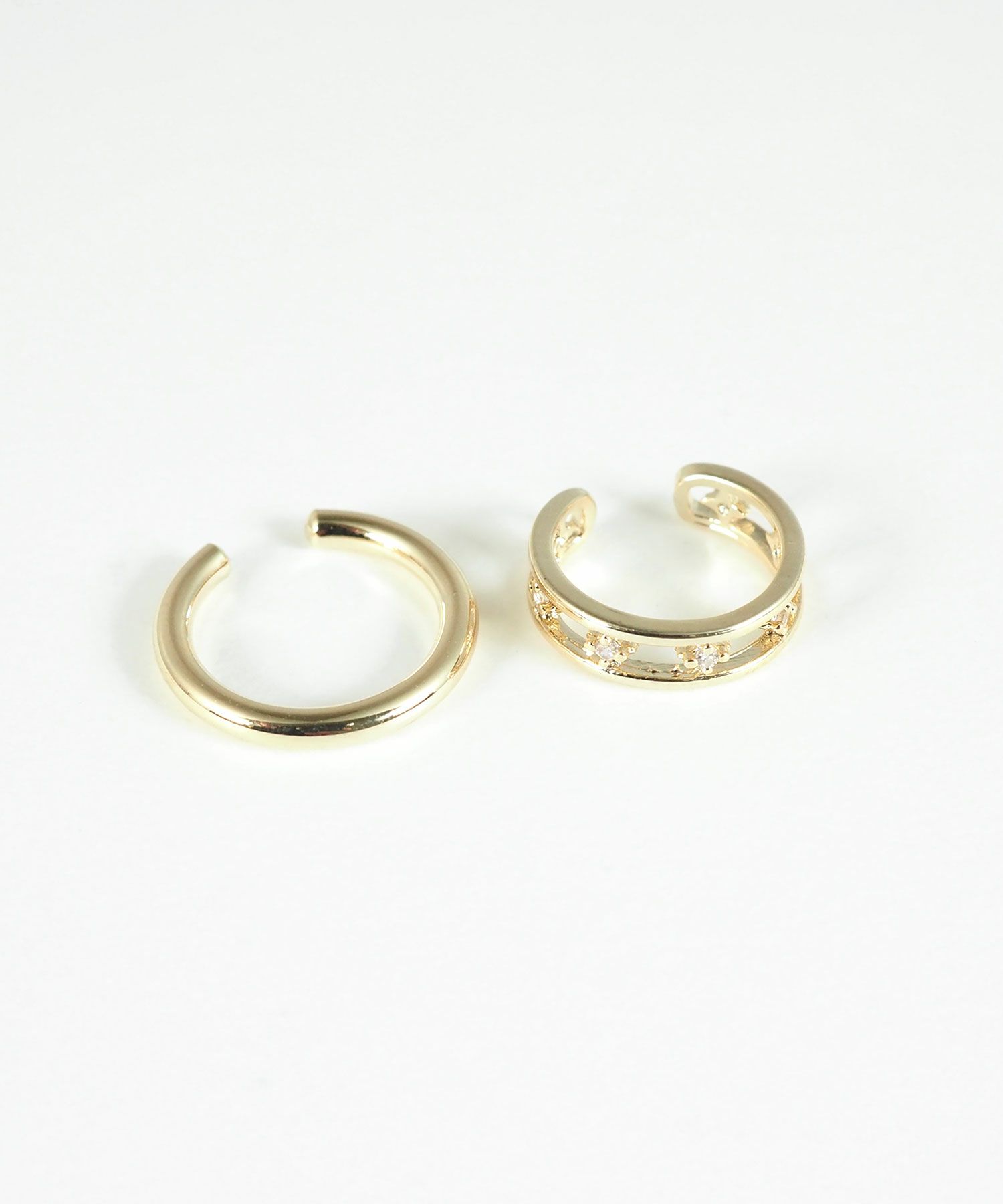 クラシカルビジュー×メタルセットイヤーカフ