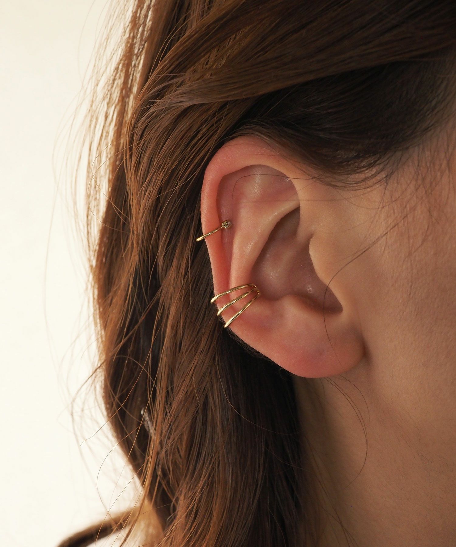 トロワライン×ポイントビジューセットイヤーカフ