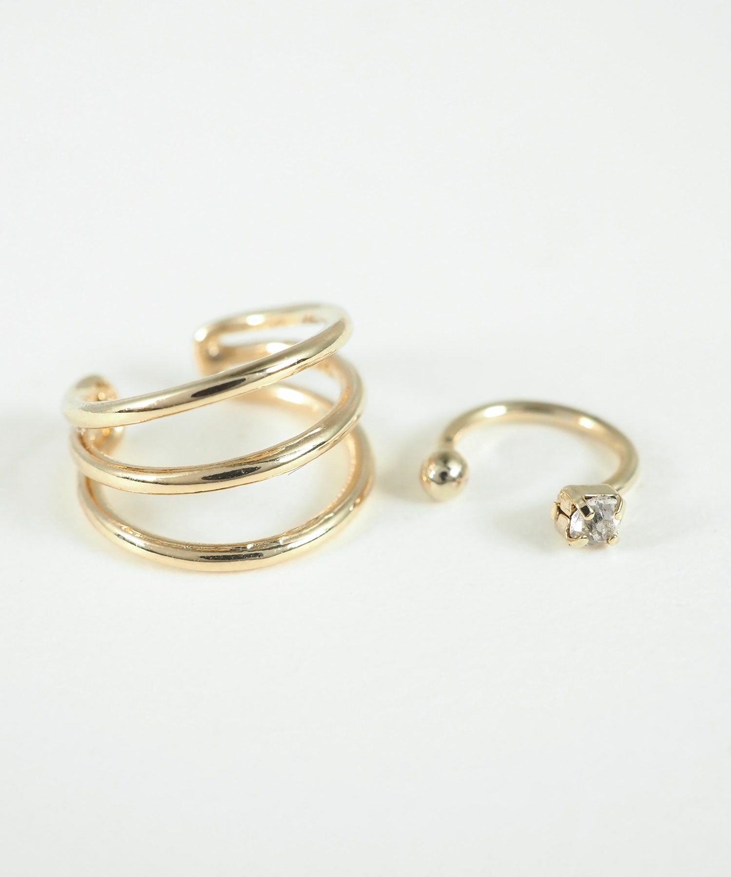 トロワライン×ポイントビジューセットイヤーカフ