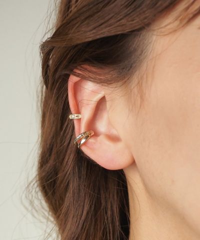 イヤリング　8種類　新品 テクスチャーメタル×ビジューセットイヤーカフ | 【公式】MUK ONLINE