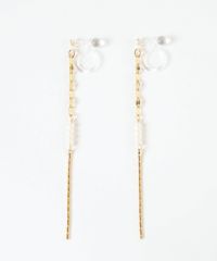 【web限定】ルミパールチェーン樹脂ノンホールイヤリング