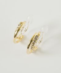  【web限定】ストーンフープクリスタルループフィットイヤリング