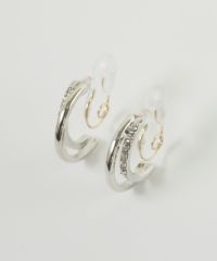 【web限定】ルミストーンフープクリスタルループフィットイヤリング【Lumirise】