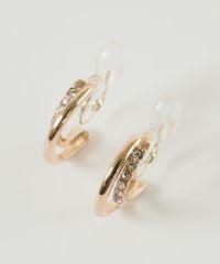  【web限定】ストーンフープクリスタルループフィットイヤリング