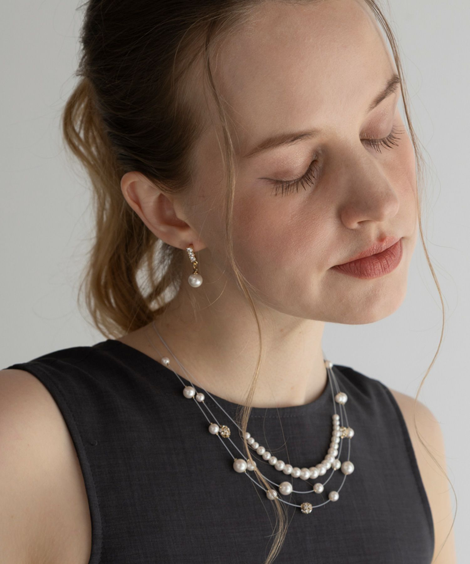 スリーグレインズパールイヤリング【MUK voyalibre】