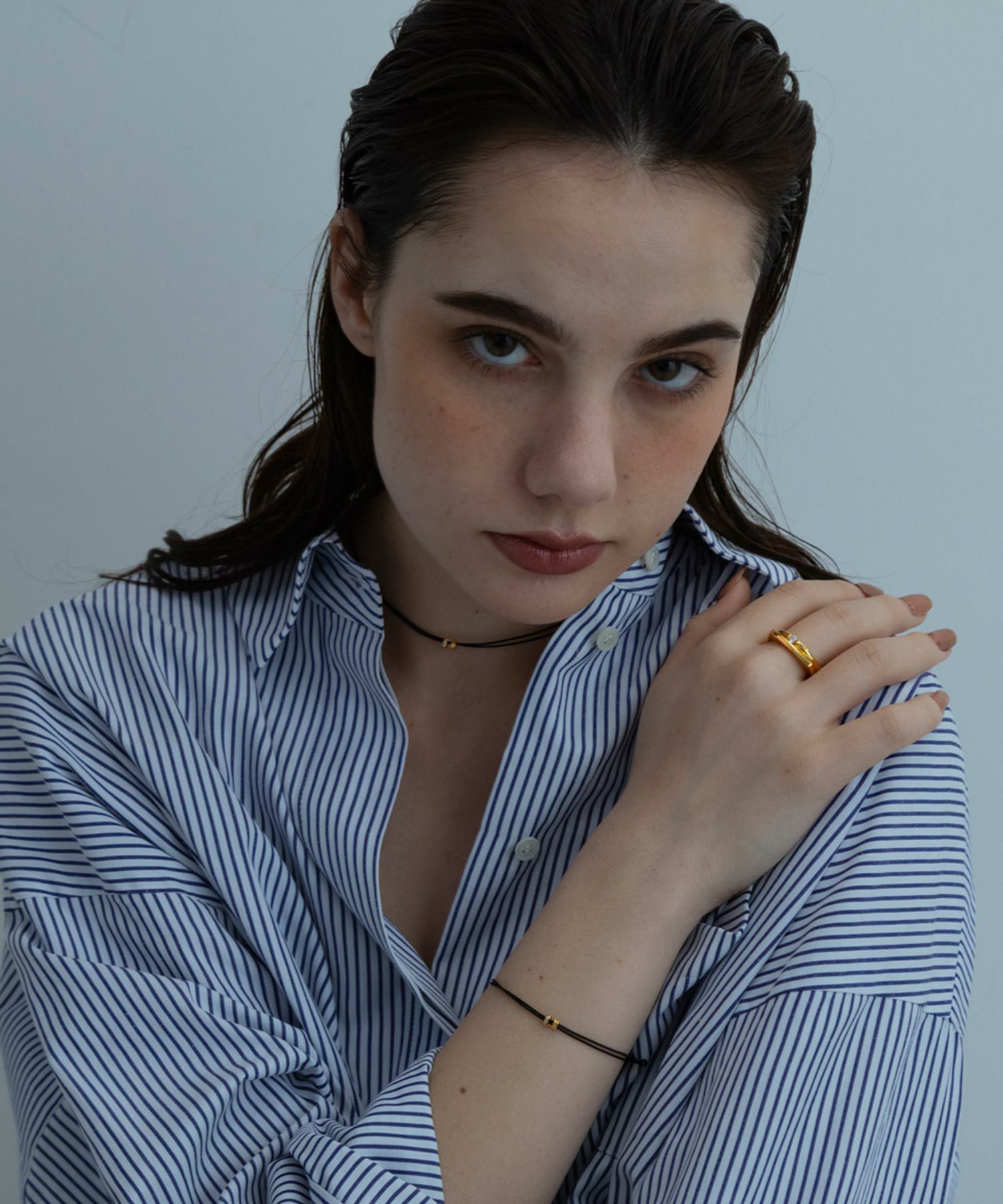 タイニーラインメタルコードネックレス