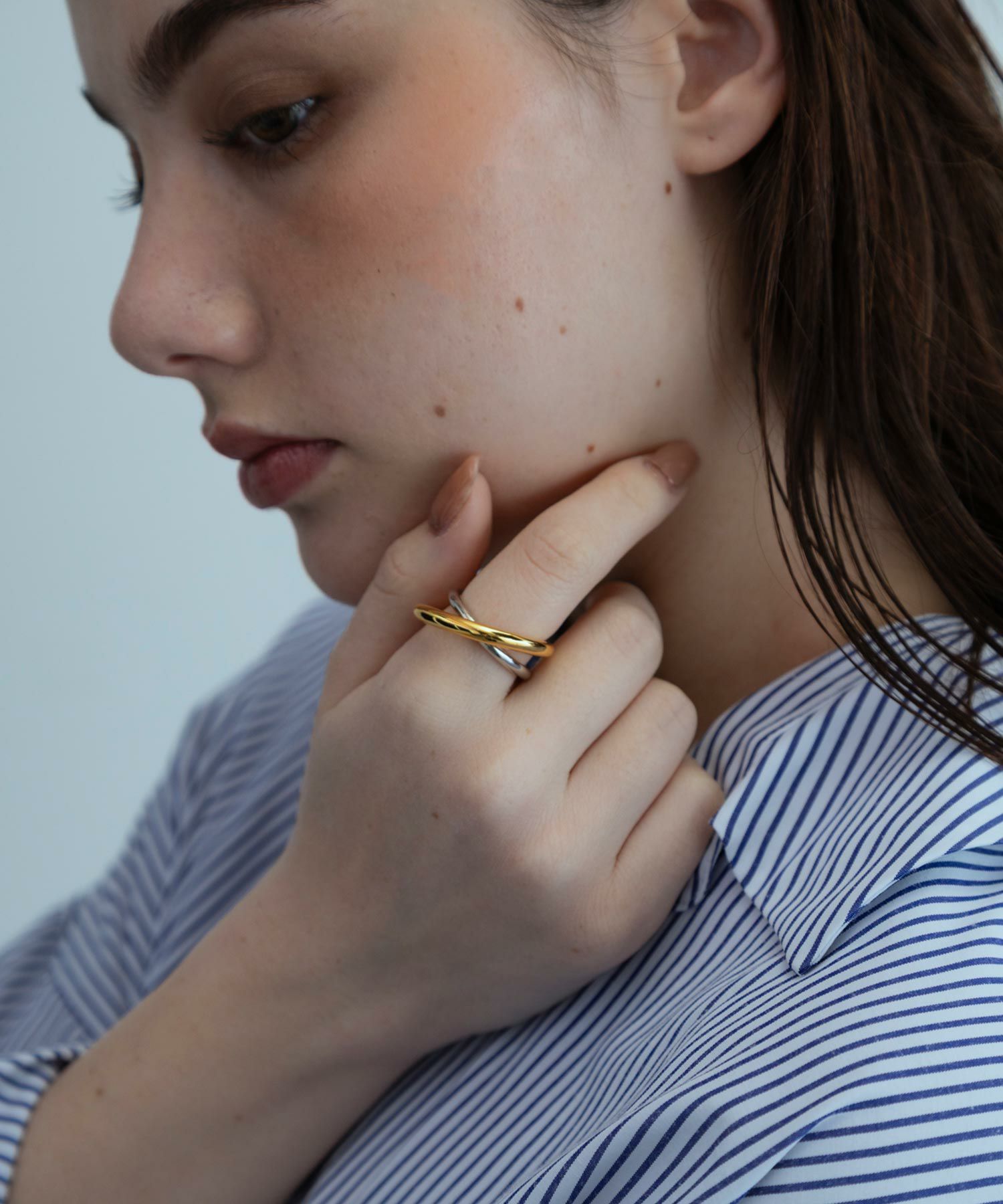 クロスラインリング【over size ring collection】