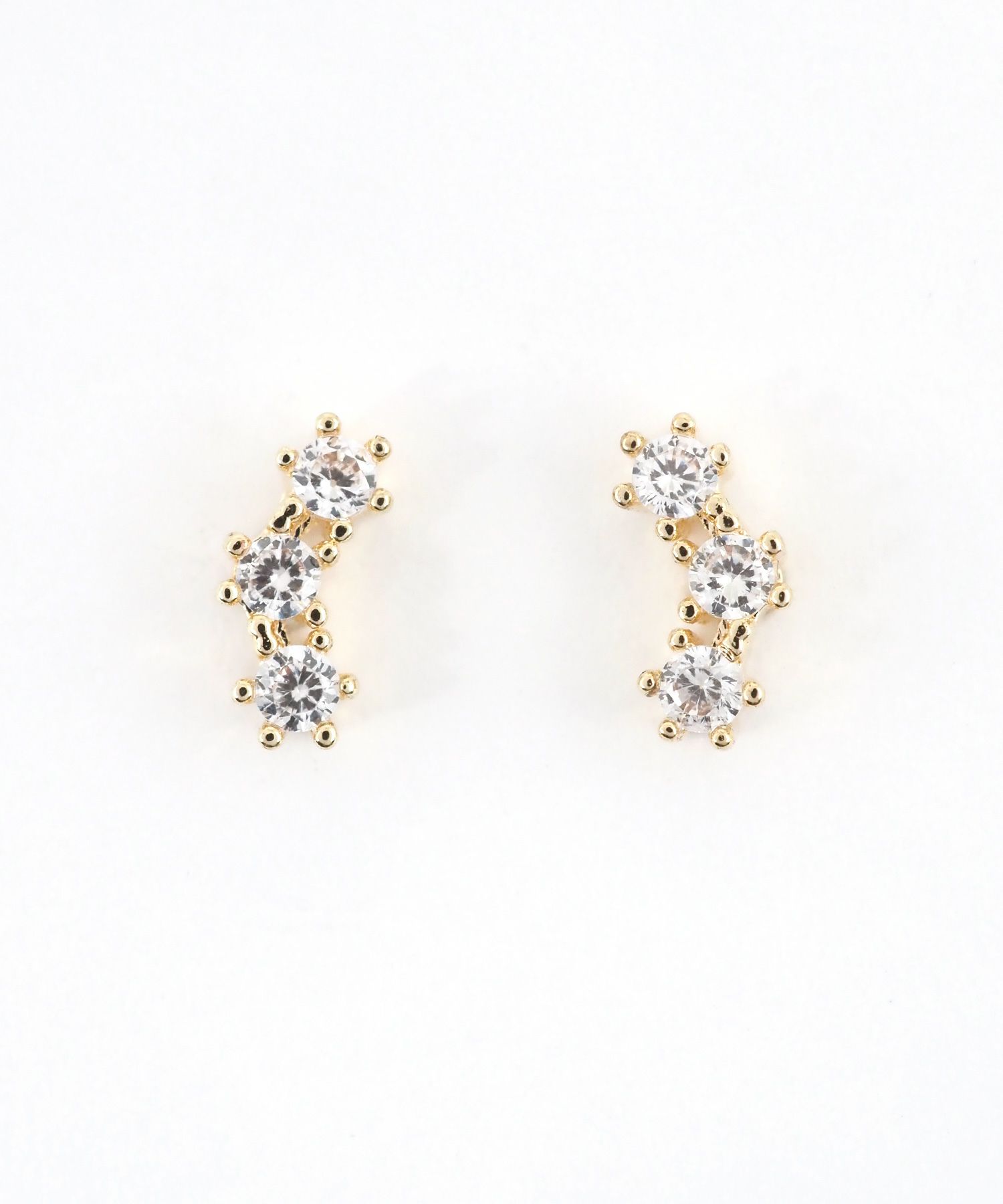 プチトリプルスレッドレスサージカルステンレスポストピアス