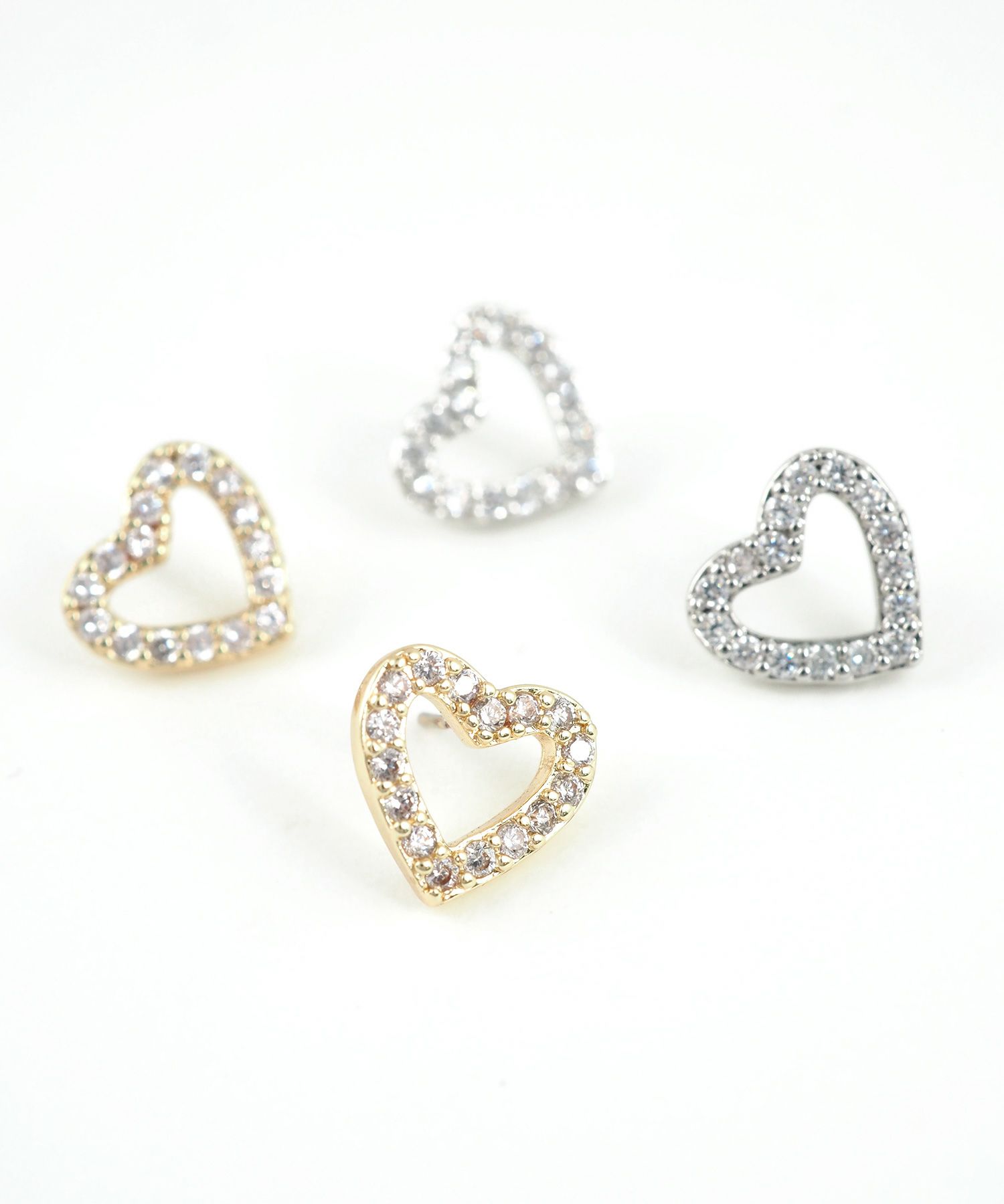 パヴェハートスレッドレスサージカルステンレスポストピアス