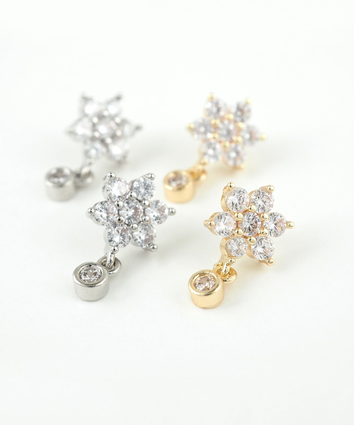 フラワースレッドレスサージカルステンレスポストピアス