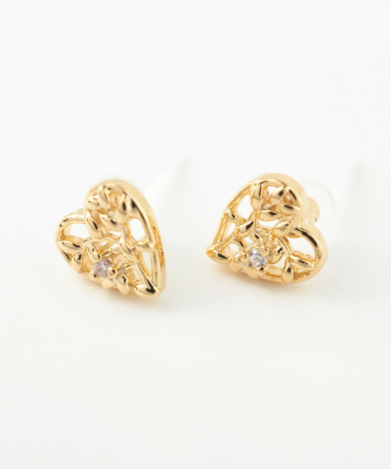 アラベスクハートジルコニアセラミックポストピアス