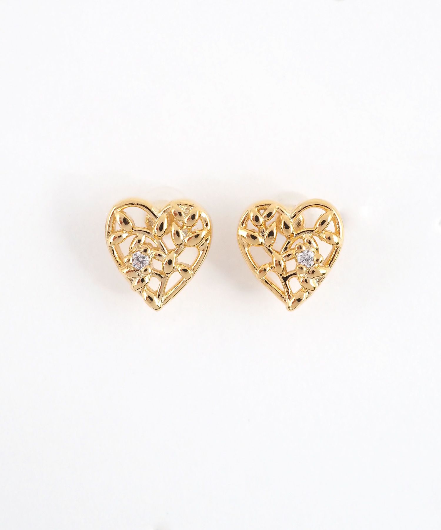 アラベスクハートジルコニアセラミックポストピアス